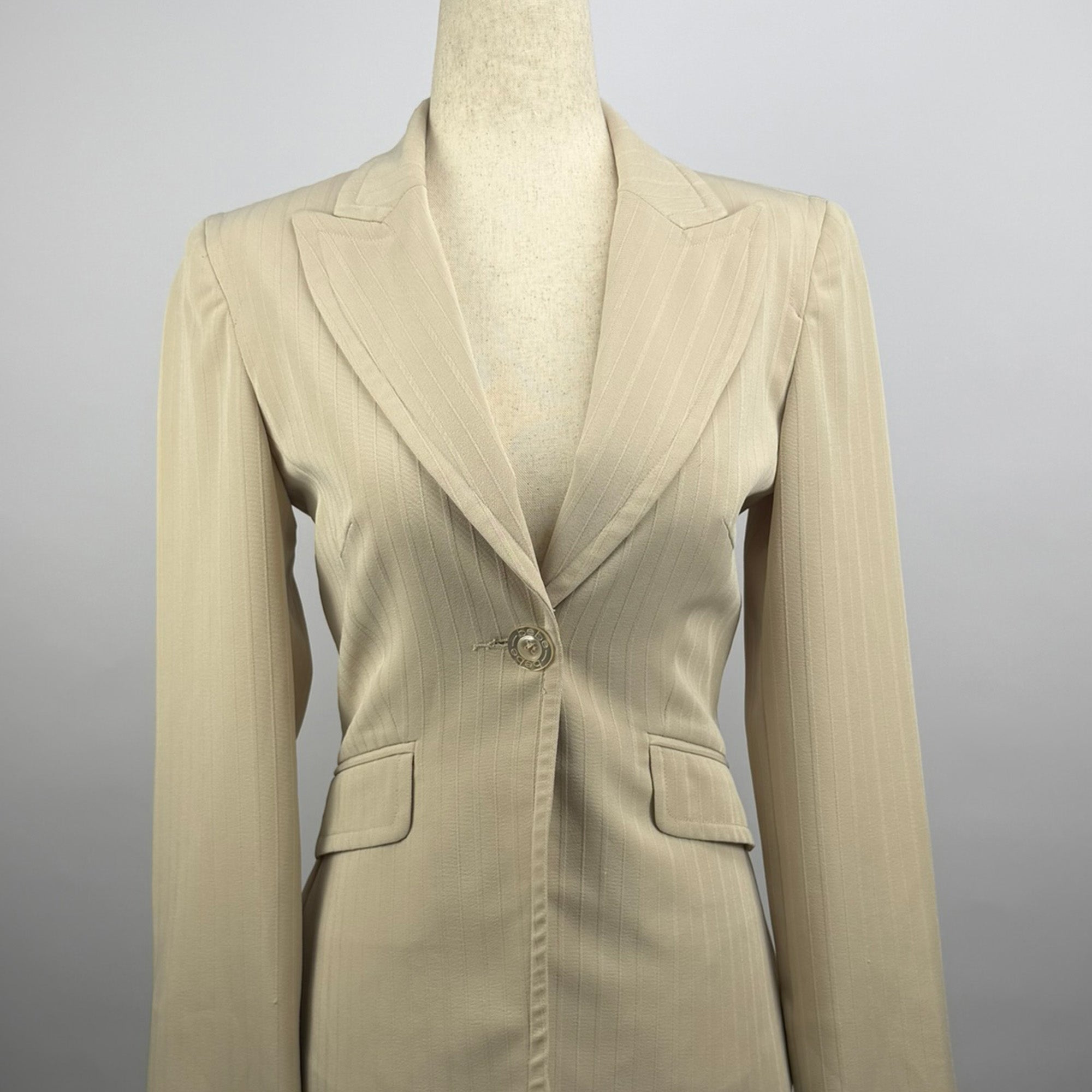 BEBE Fitted Beige Blazer