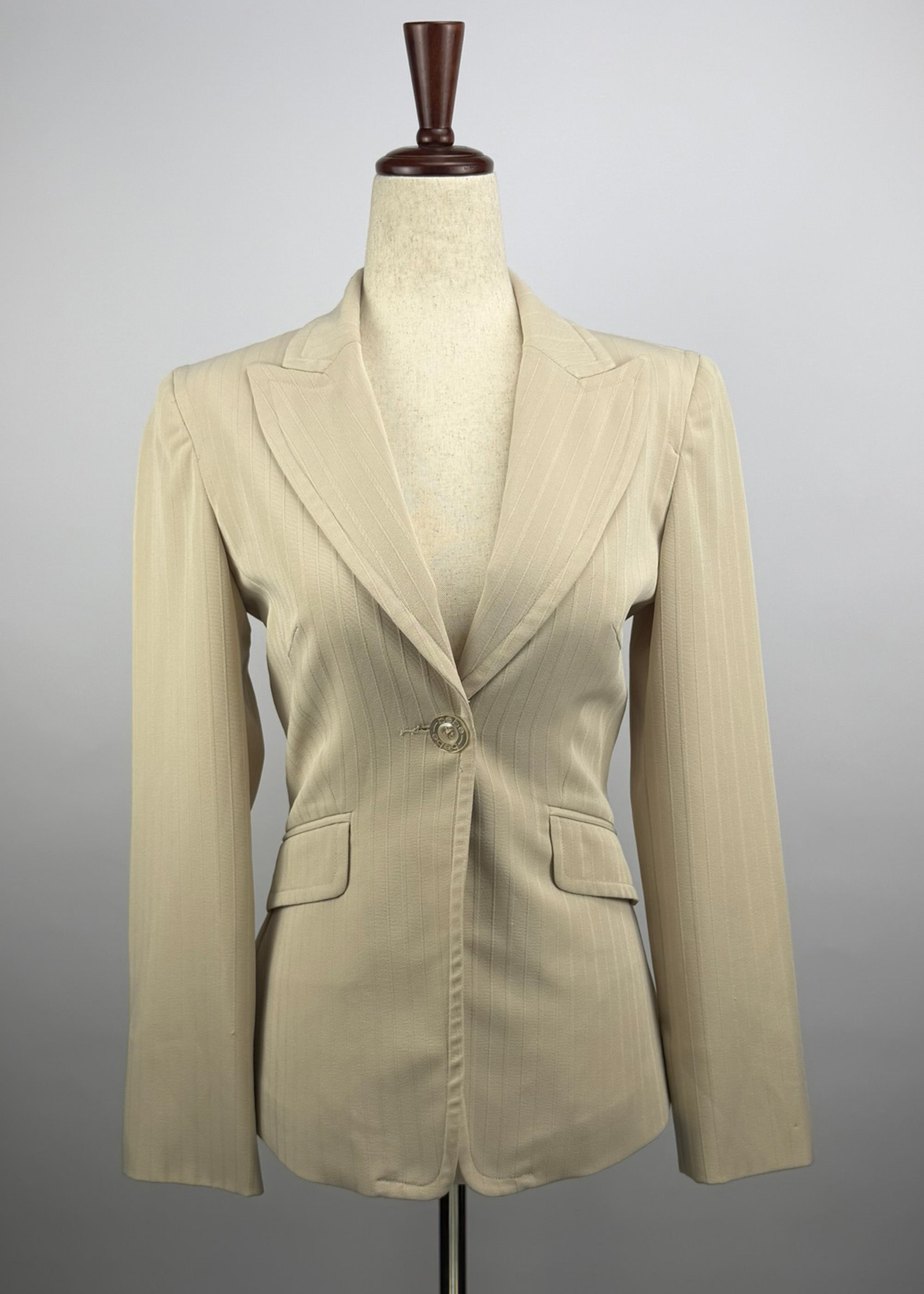 BEBE Fitted Beige Blazer