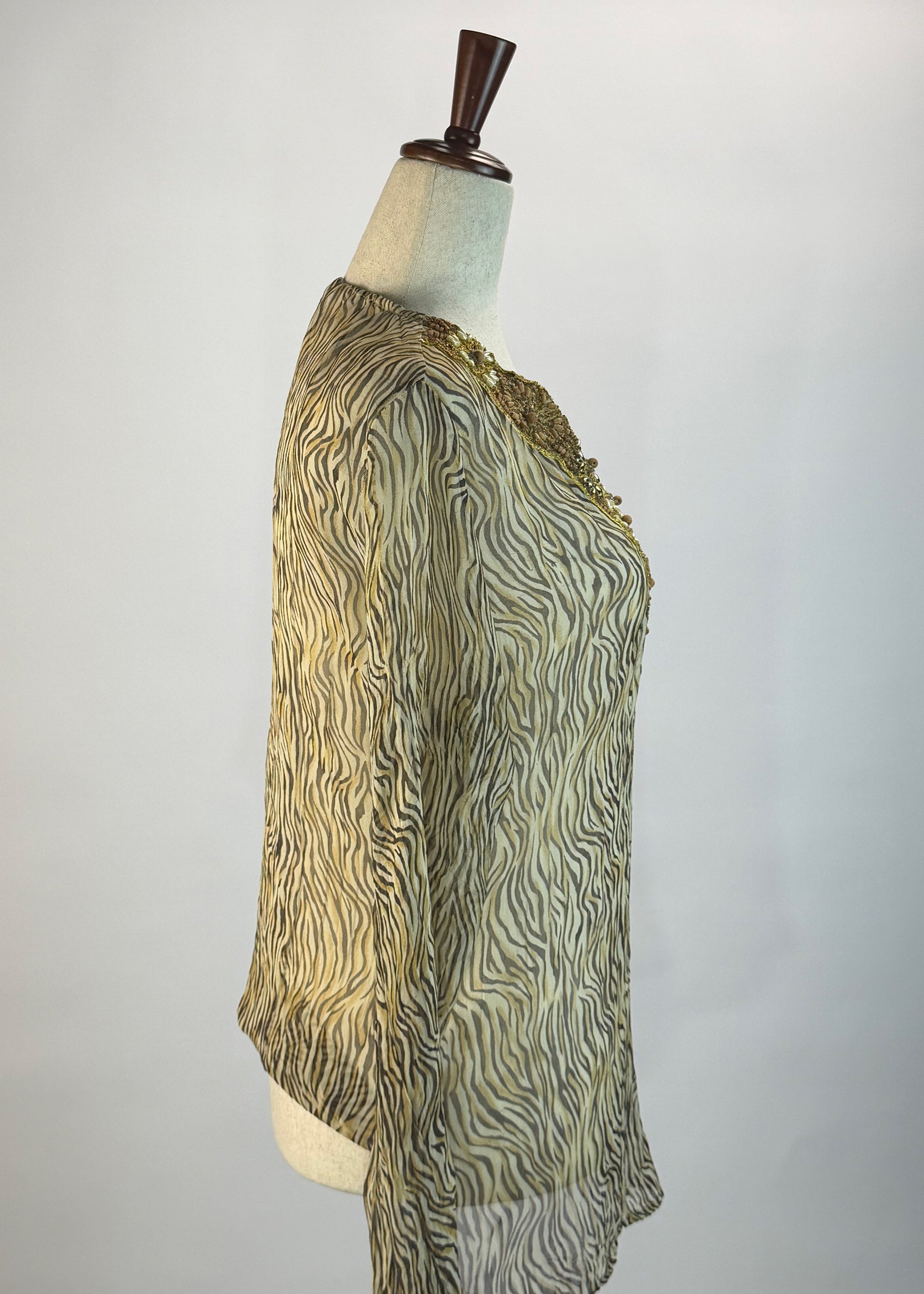 Cache Y2K Cheetah Print Blouse