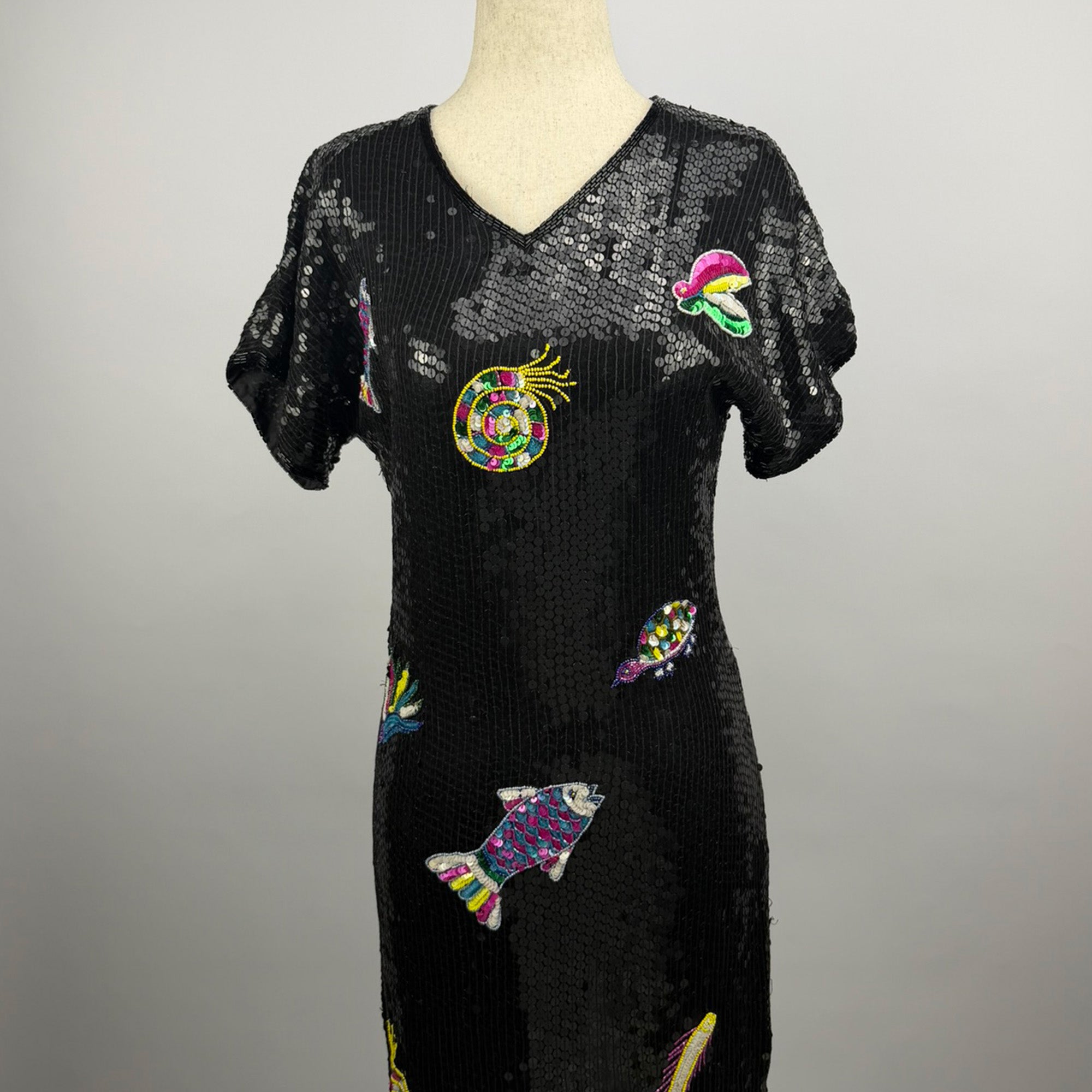 Elegance Vintage Silk Sequin Dress