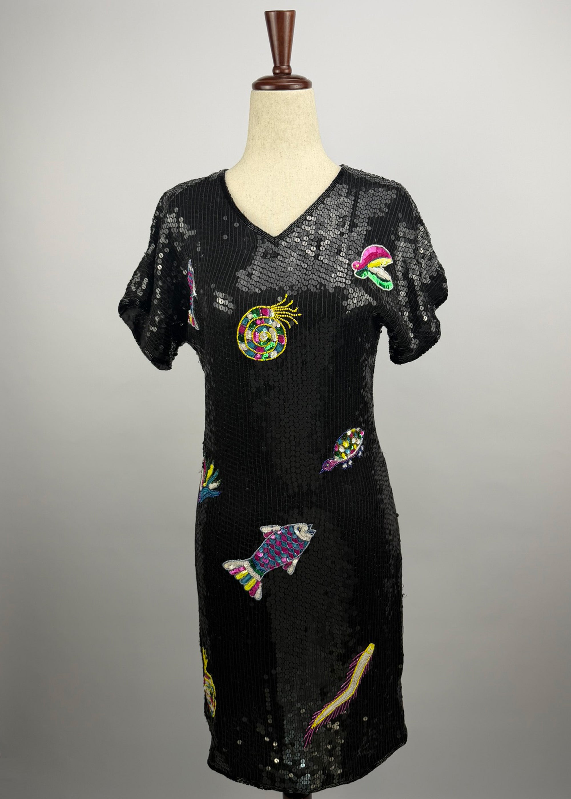 Elegance Vintage Silk Sequin Dress