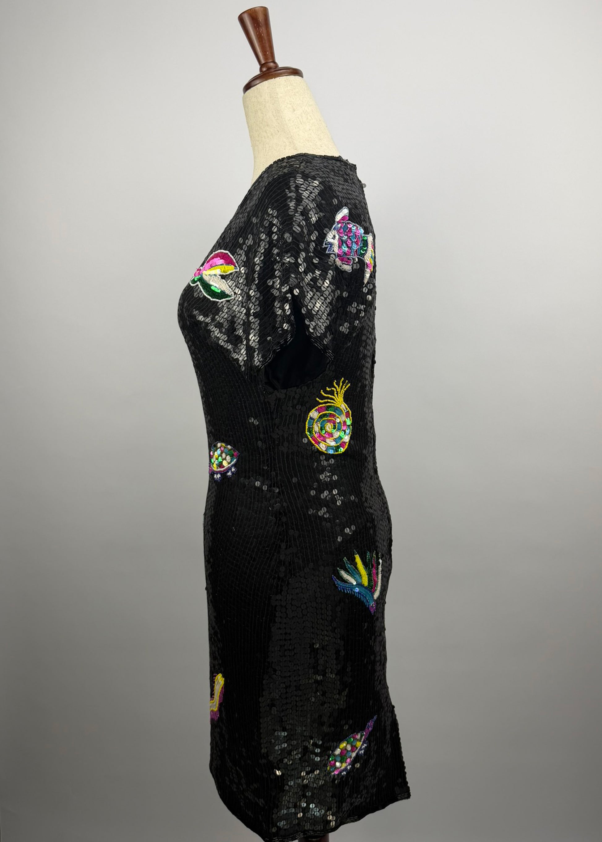 Elegance Vintage Silk Sequin Dress