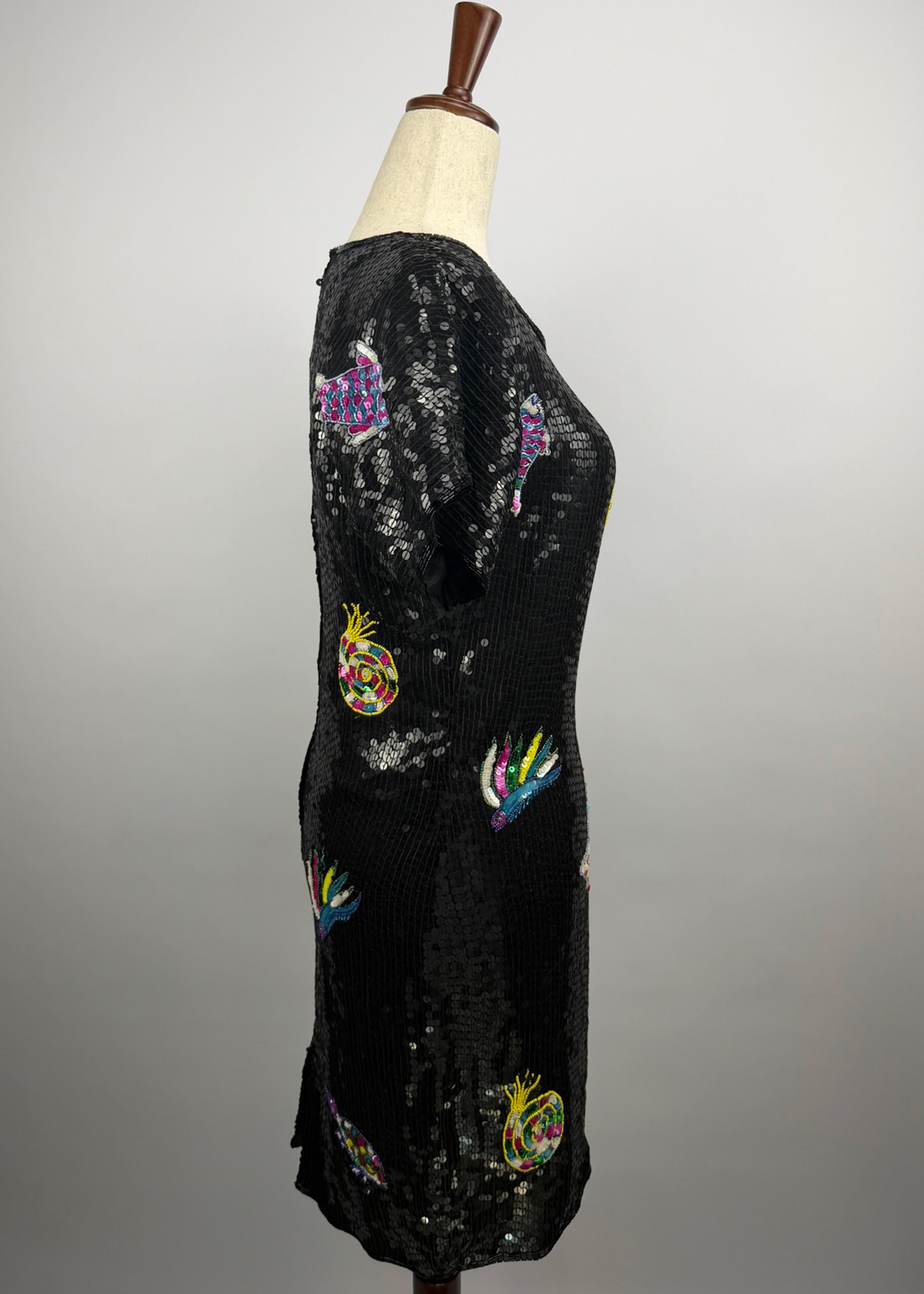 Elegance Vintage Silk Sequin Dress