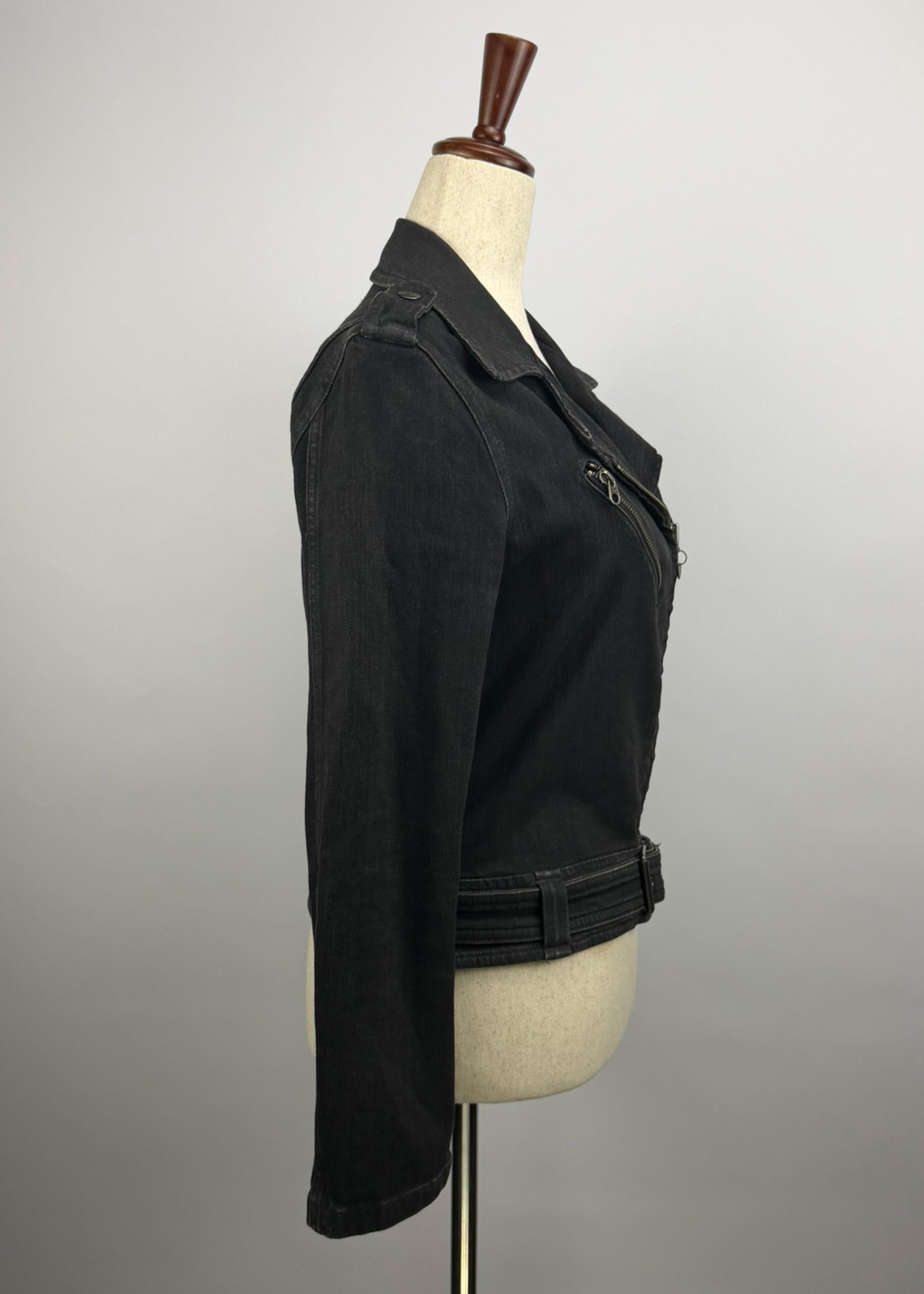 Levis Charcoal Denim Moto Jacket