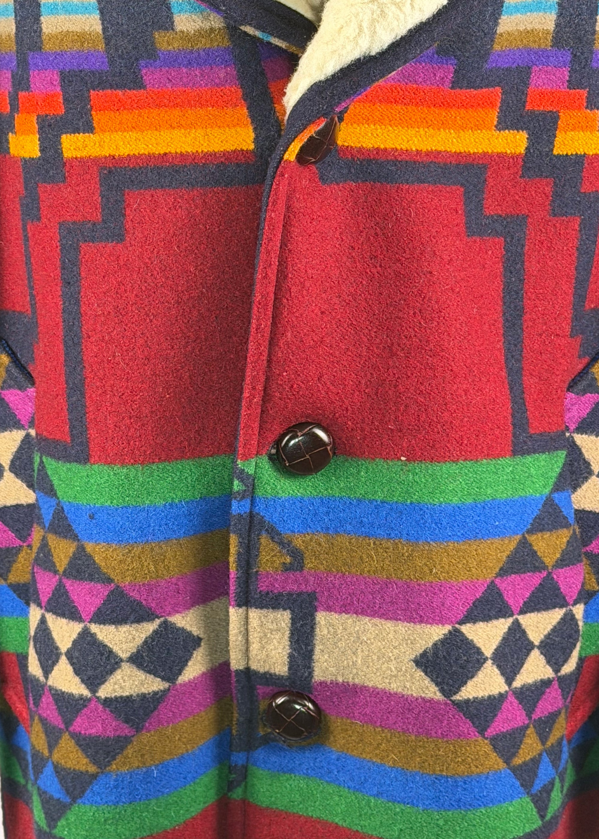 Pendeltion Aztec Print Pure Wool Mens Coat