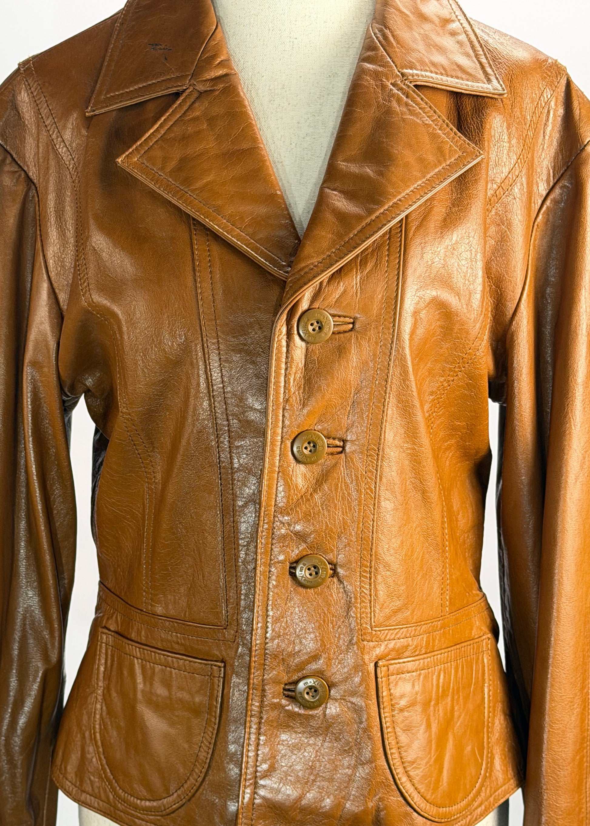 Vintage Wilsons Maxima Womens Tan Leather Jacket