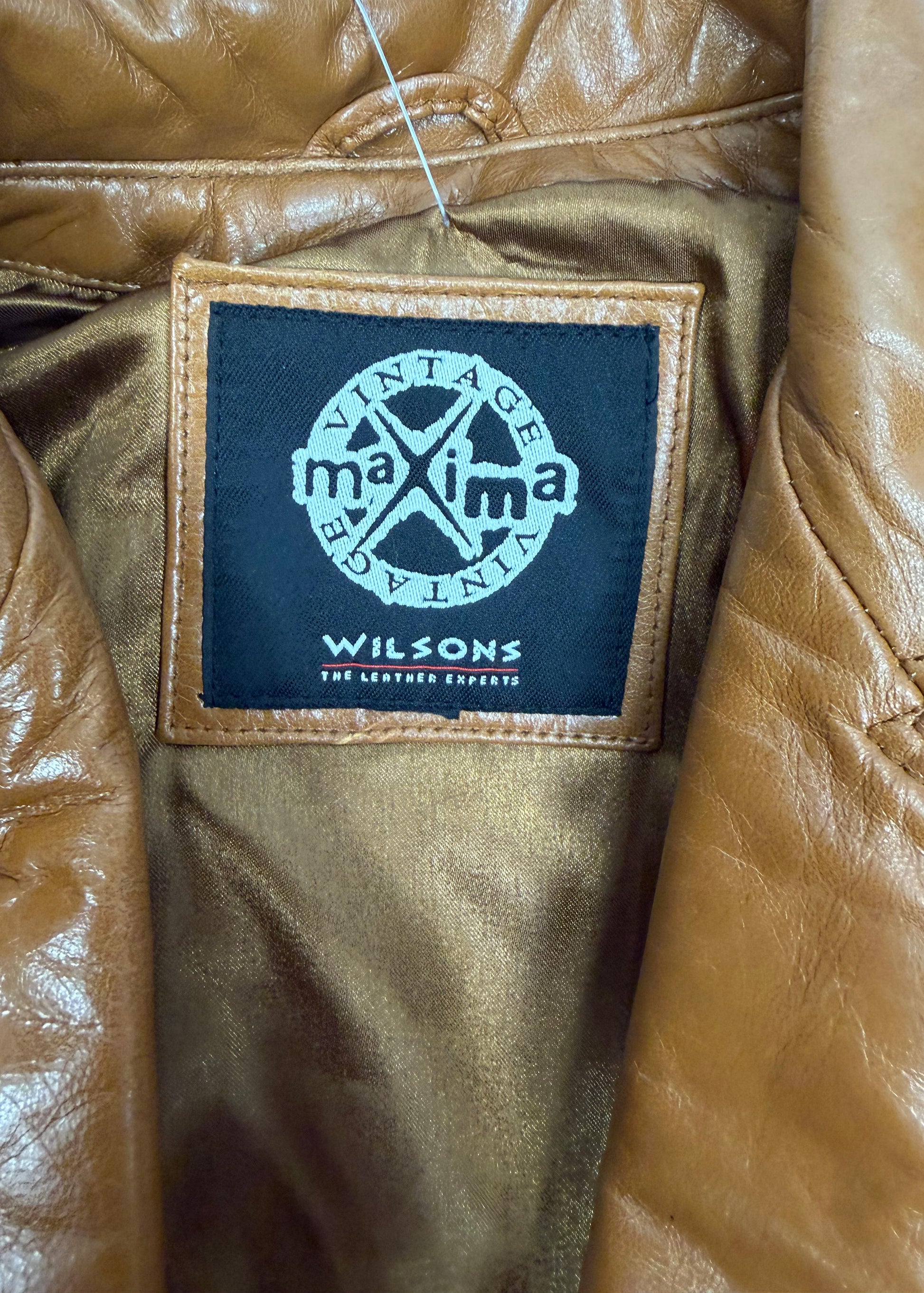 Vintage Wilsons Maxima Womens Tan Leather Jacket