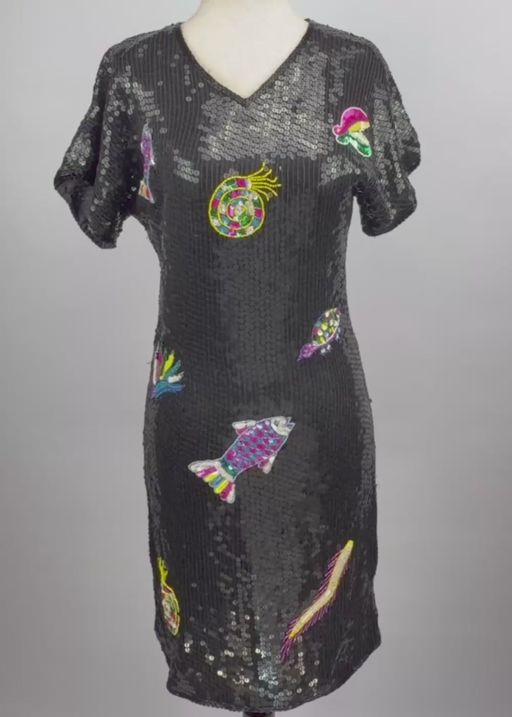Elegance Vintage Silk Sequin Dress