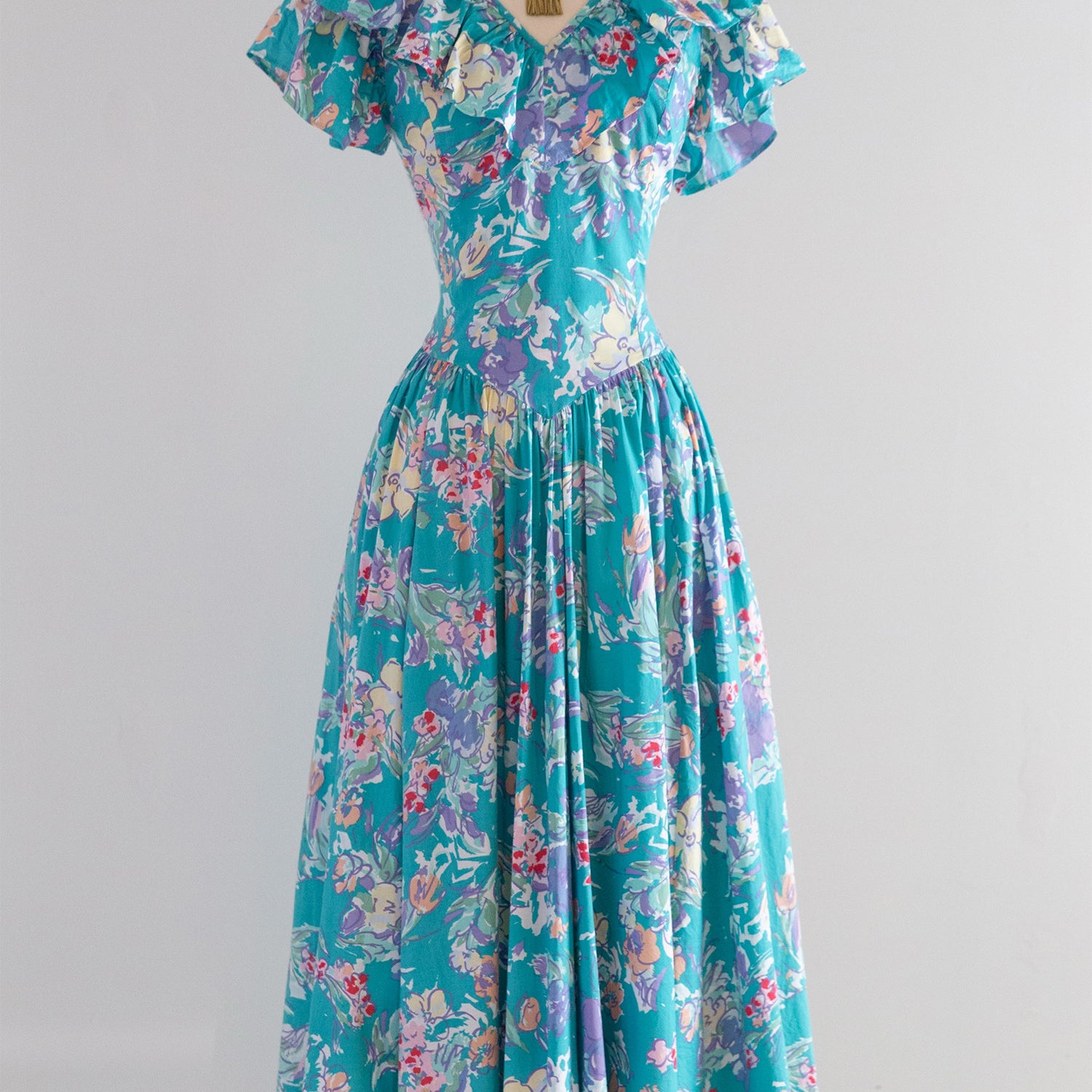 Floral Pattern Short Sleeve Dress