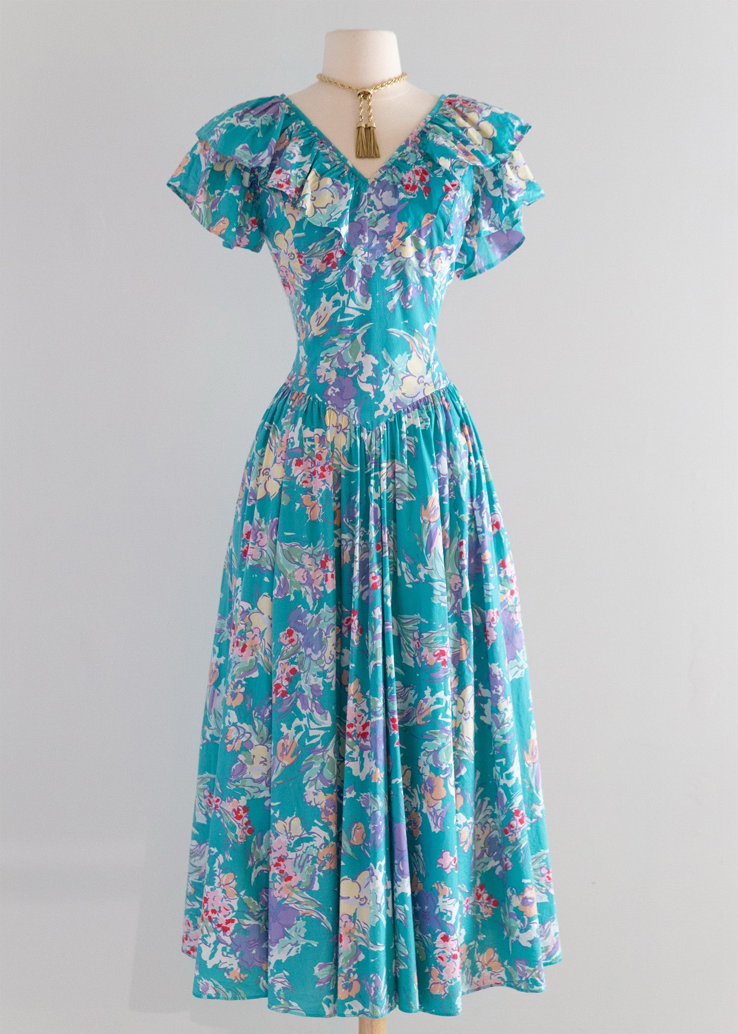 Floral Pattern Short Sleeve Dress